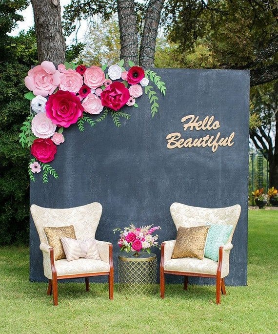 Chalkboard-Inspired Backdrop Wall