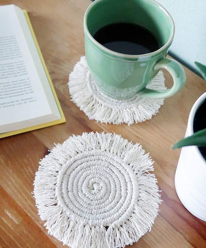 Round Macrame Boho Coasters