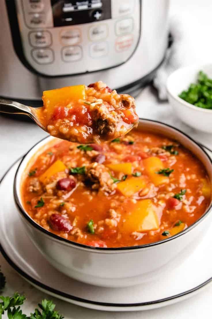 INSTANT POT STUFFED PEPPER SOUP