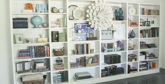 DIY Moroccan Stenciled Bookcases