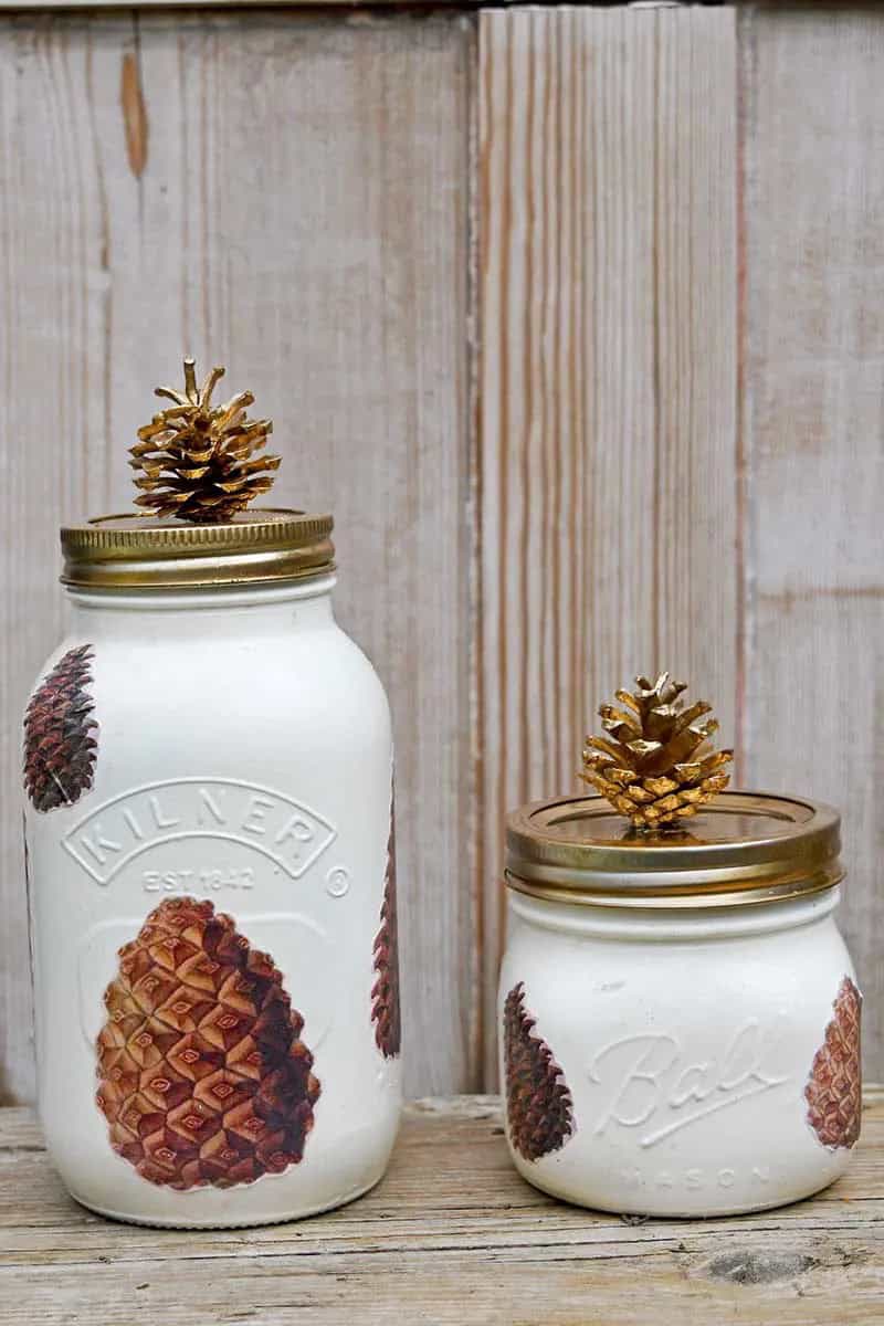 PINE CONE MASON JAR