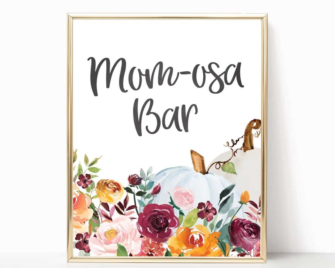 Fall Mom-osa Bar Sign