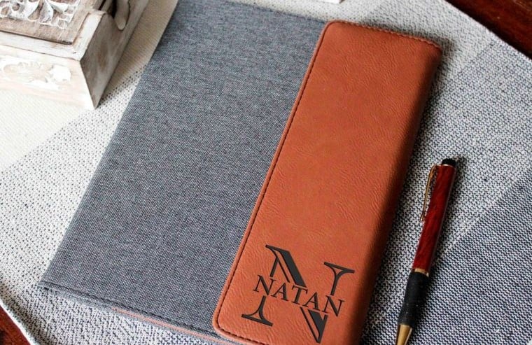 A Personalized Leatherette Notebook Cover