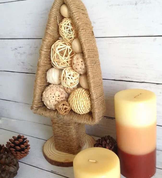 Cardboard And Jute Twine Christmas Trees