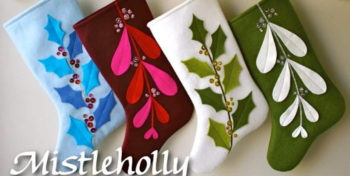 DIY Mistleholly Felt Christmas Stocking