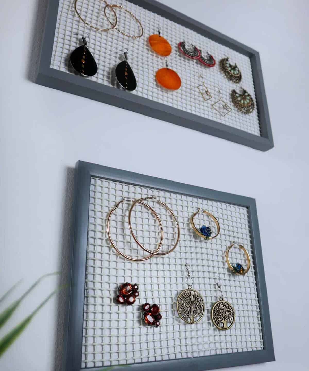 DIY Earring Organizer Out of Frames