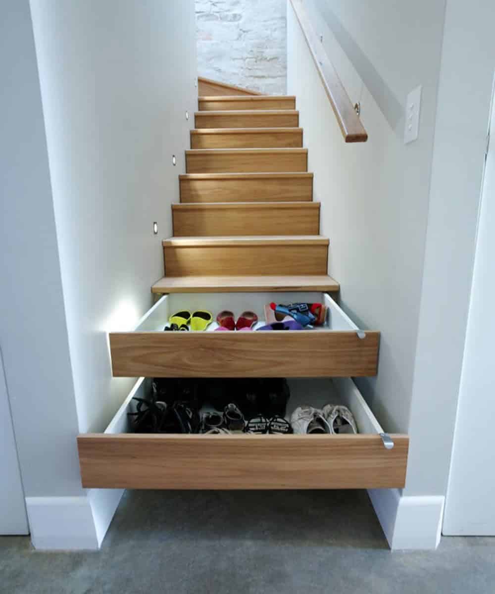 Under Stairs Secret Shoe Storage