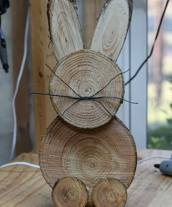 Rustic Wooden Log Bunny