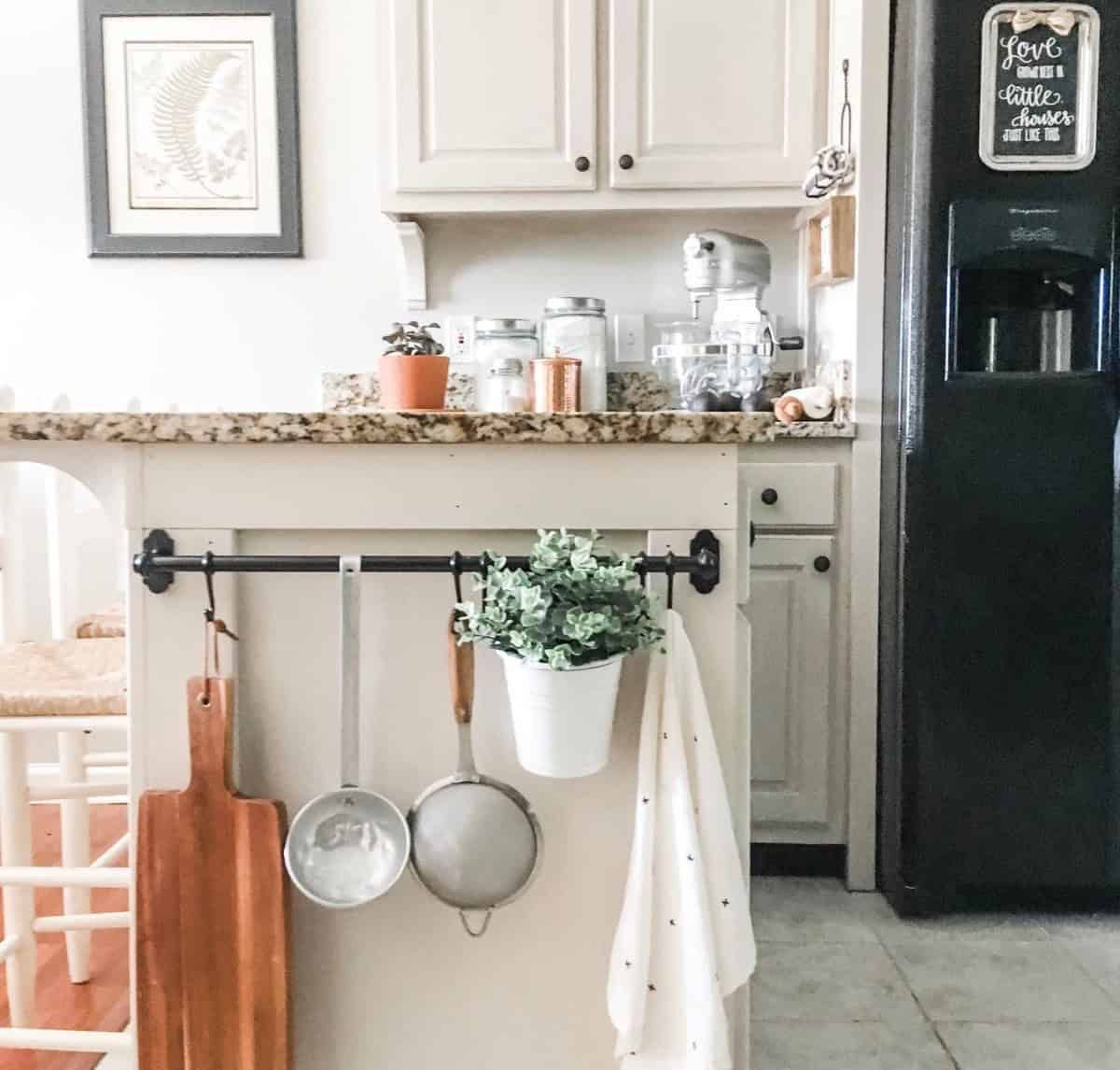 Kitchen Island Side Storage Rail