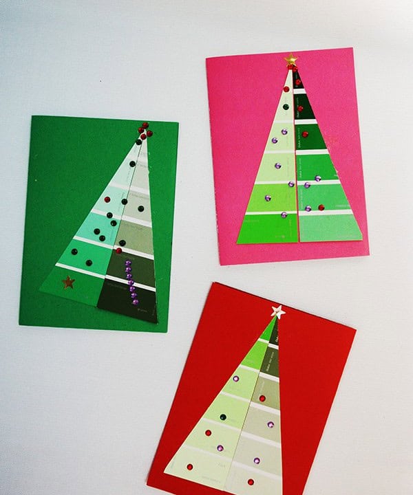 Paint Sample Christmas Tree Cards