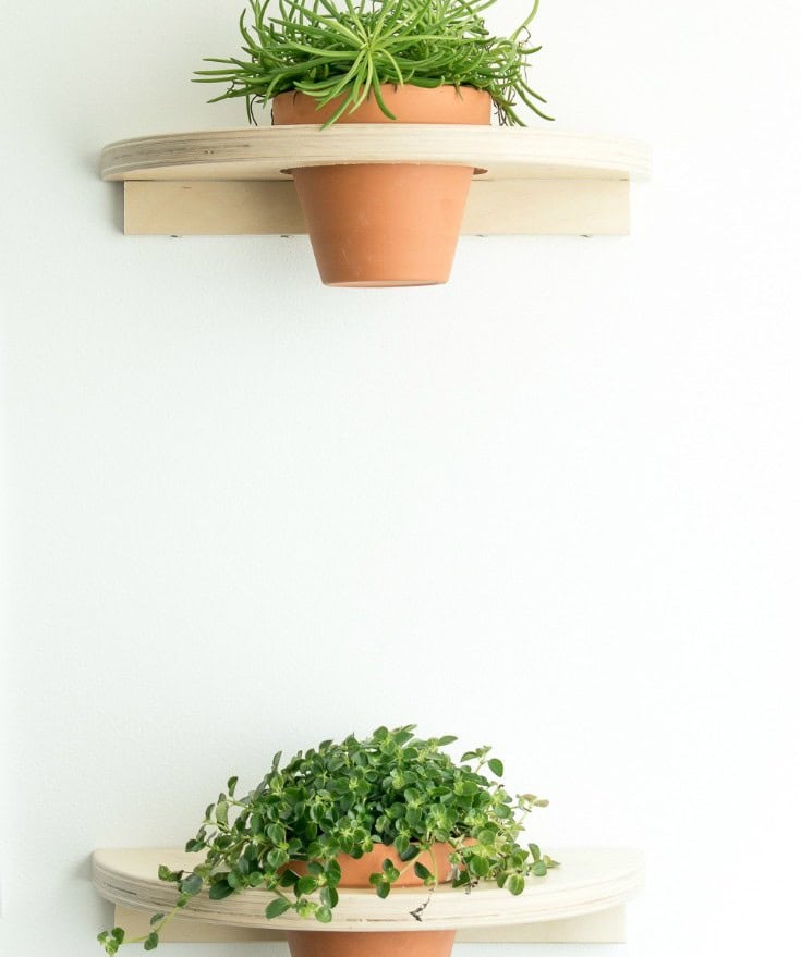 DIY Stool Planter Shelf