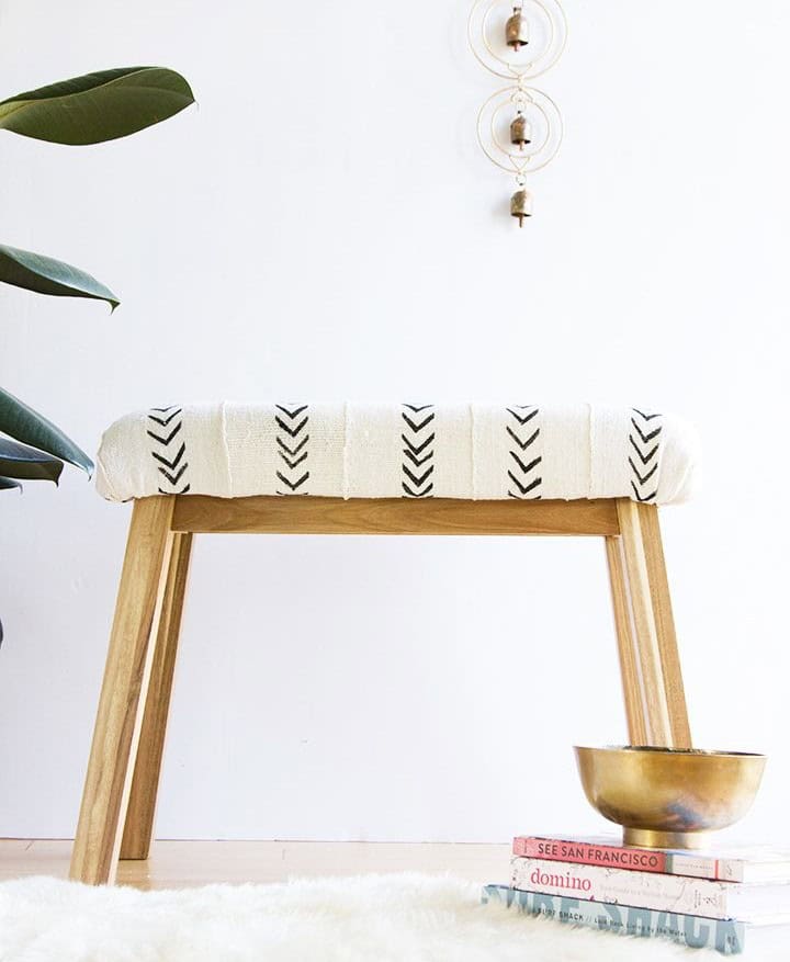 Mudcloth Upholstered Bench