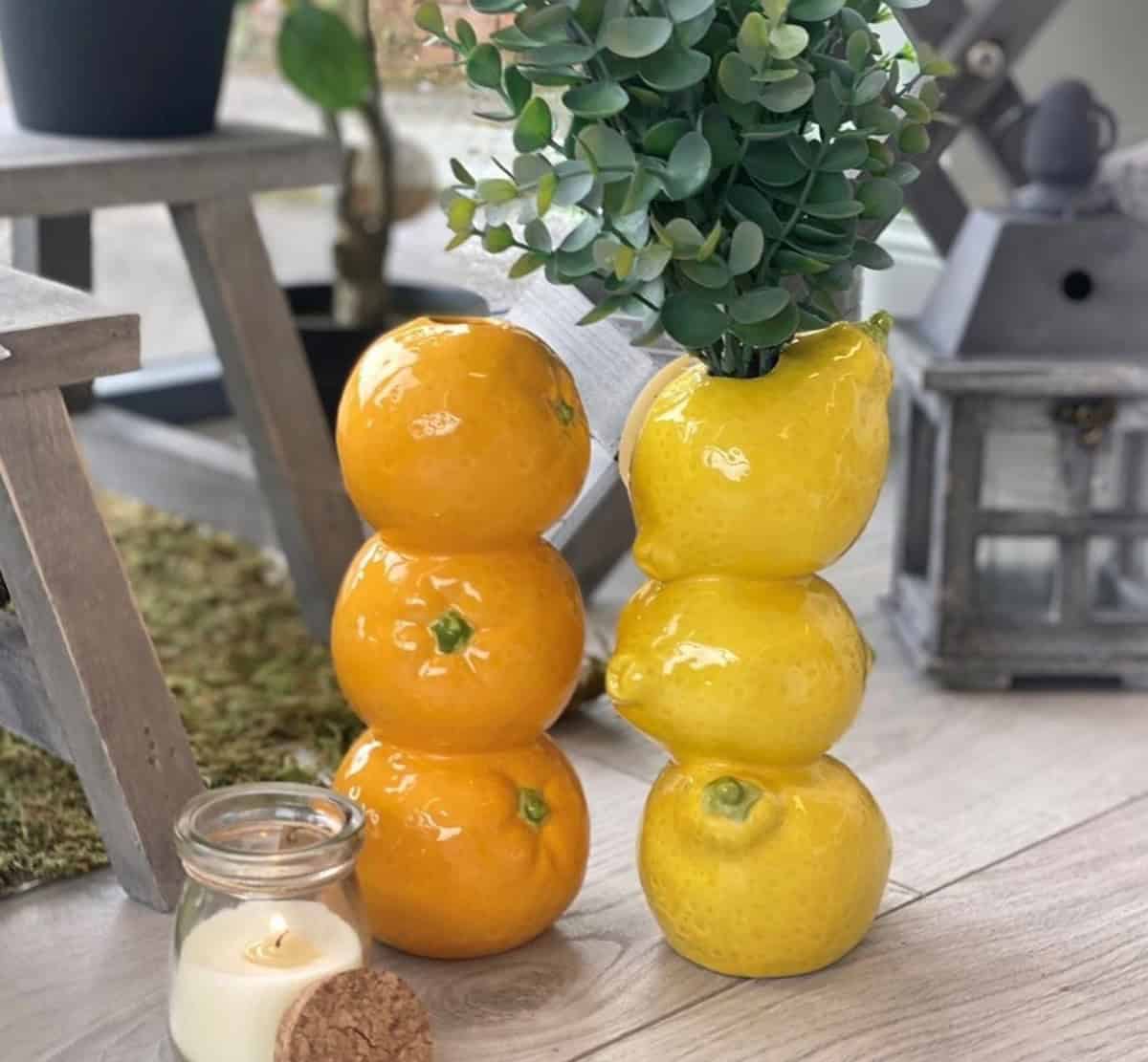 Stoneware Fruit Vases