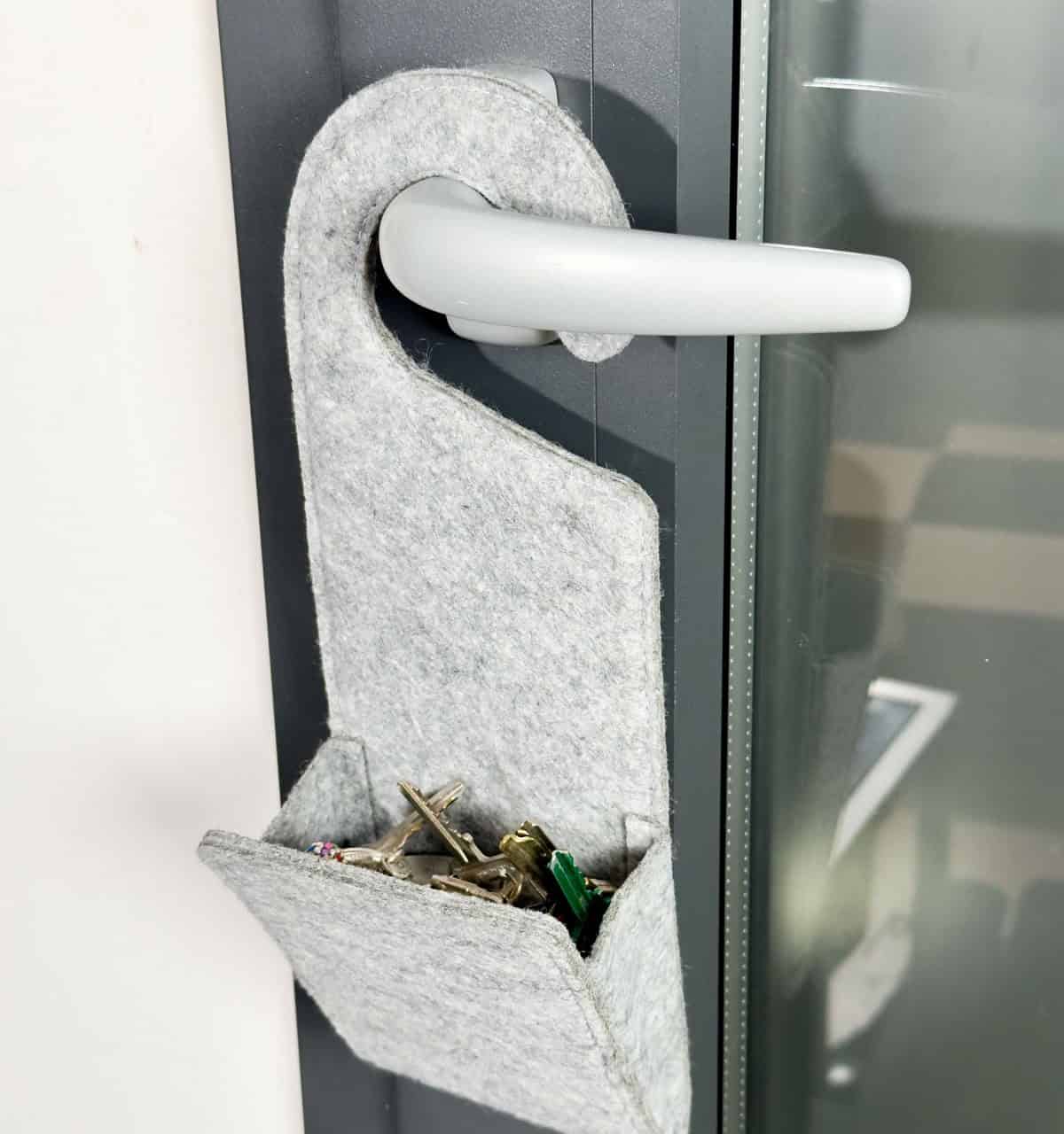 Hang a Fabric Key Holder on a Door Handle