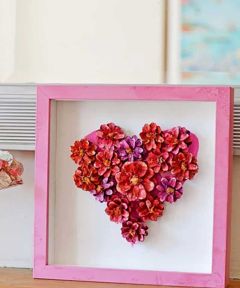 Pinecone Flower Heart Decoration