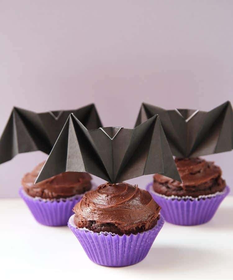 Paper Bat Cupcake Toppers