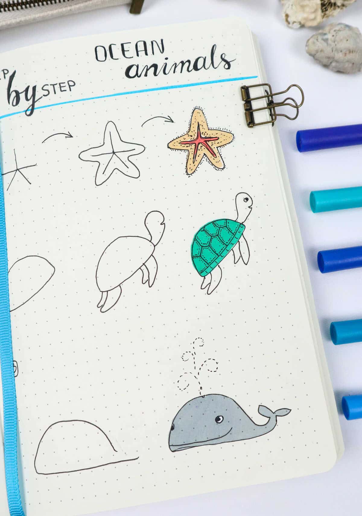 Ocean Animals Step-by-Step