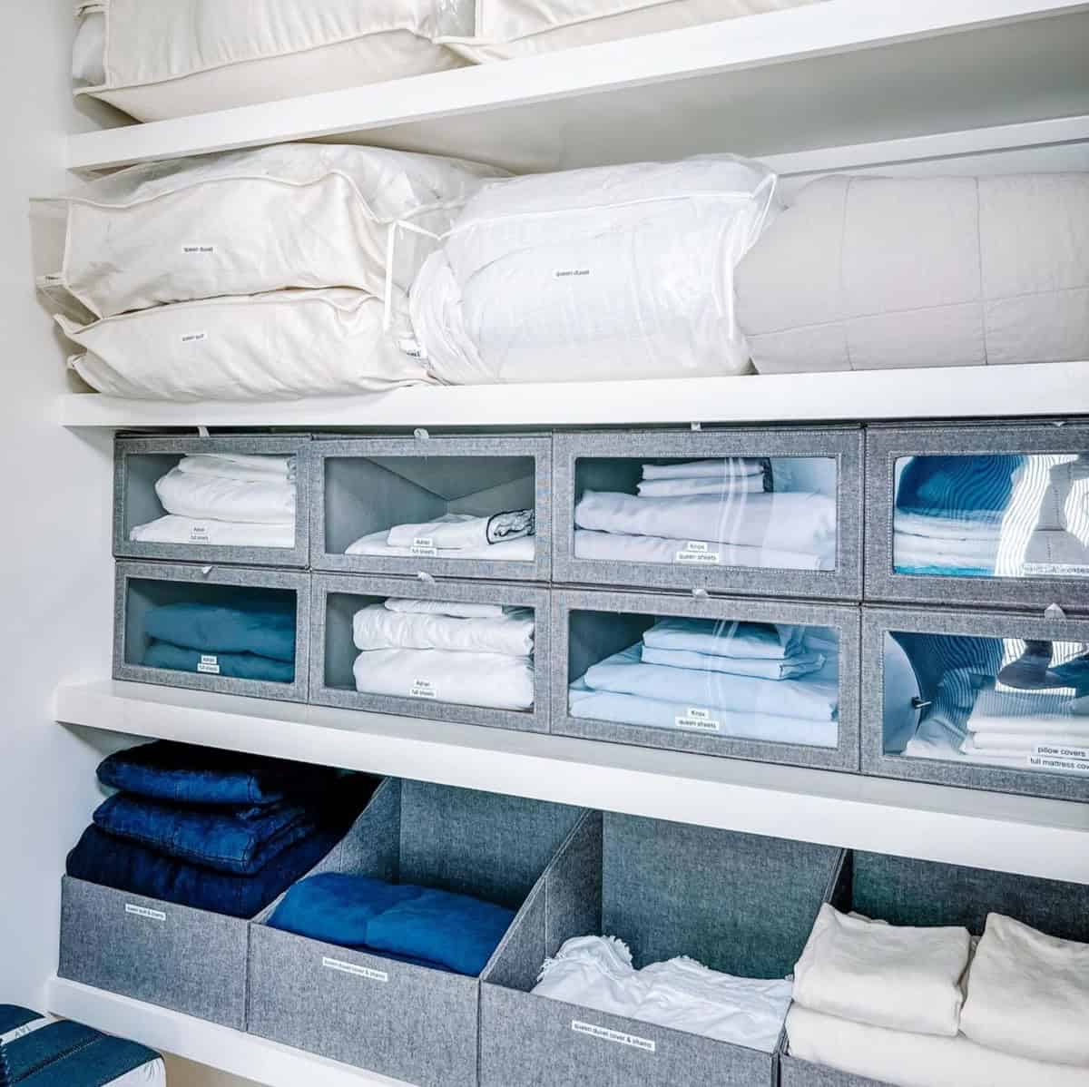 Linen Bins for Sheet Storage