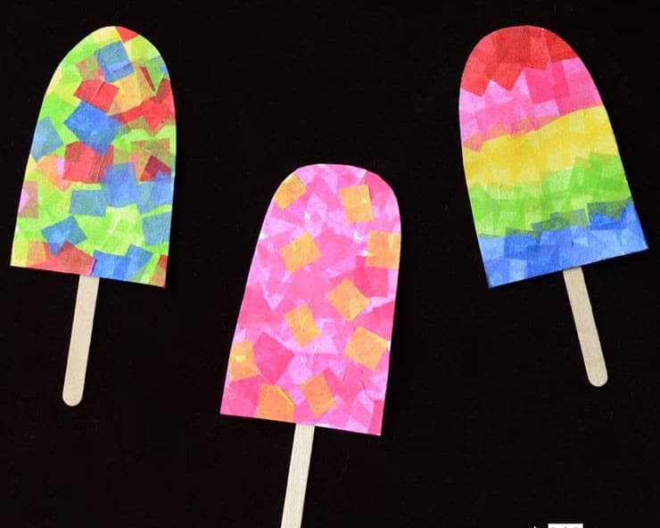 Colored Popsicle Fine Motor Craft