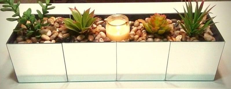 Dollar Store Mirrored Terrarium Centerpiece