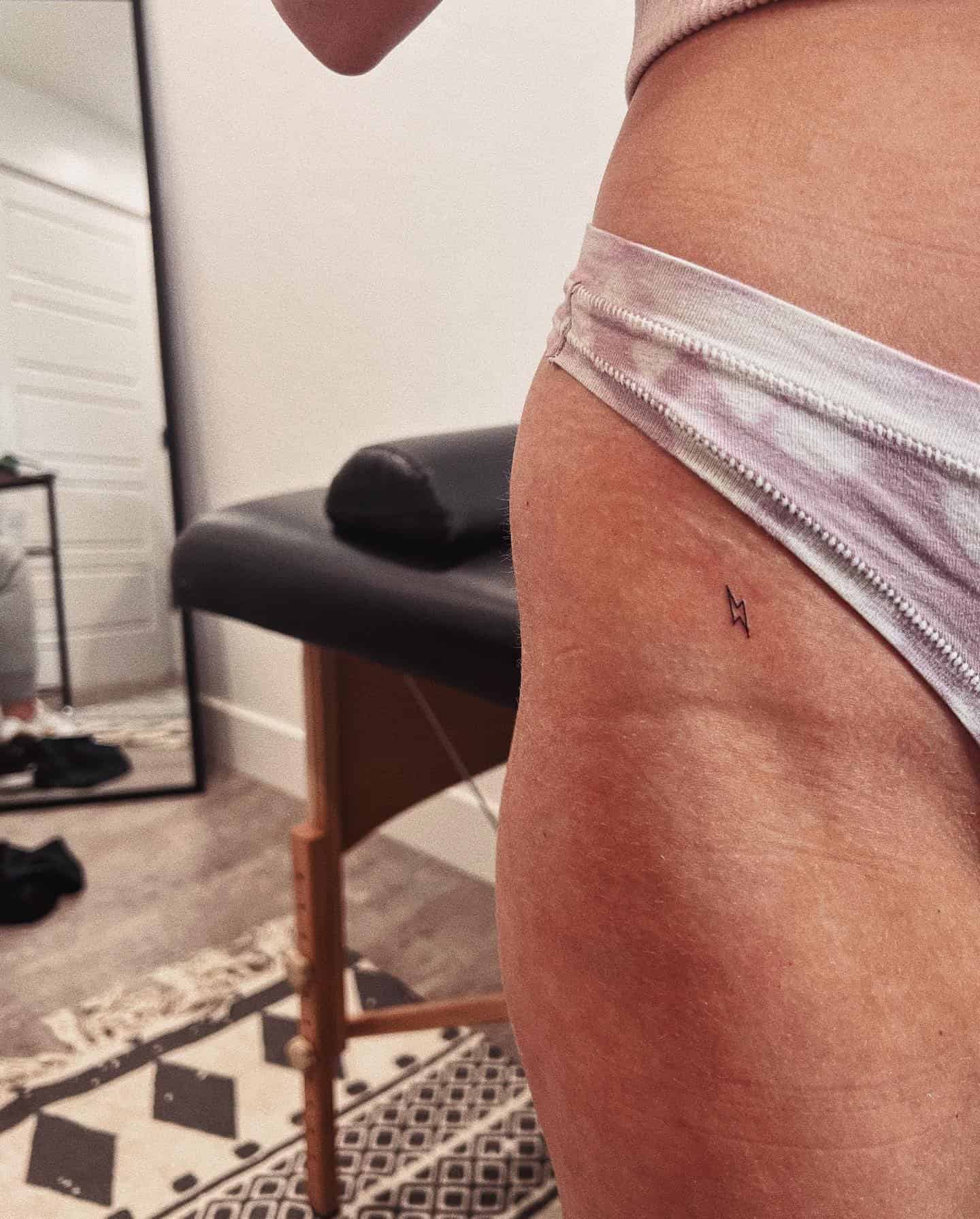 45] Lightning Bolt Hip Tattoo: Micro Jolt