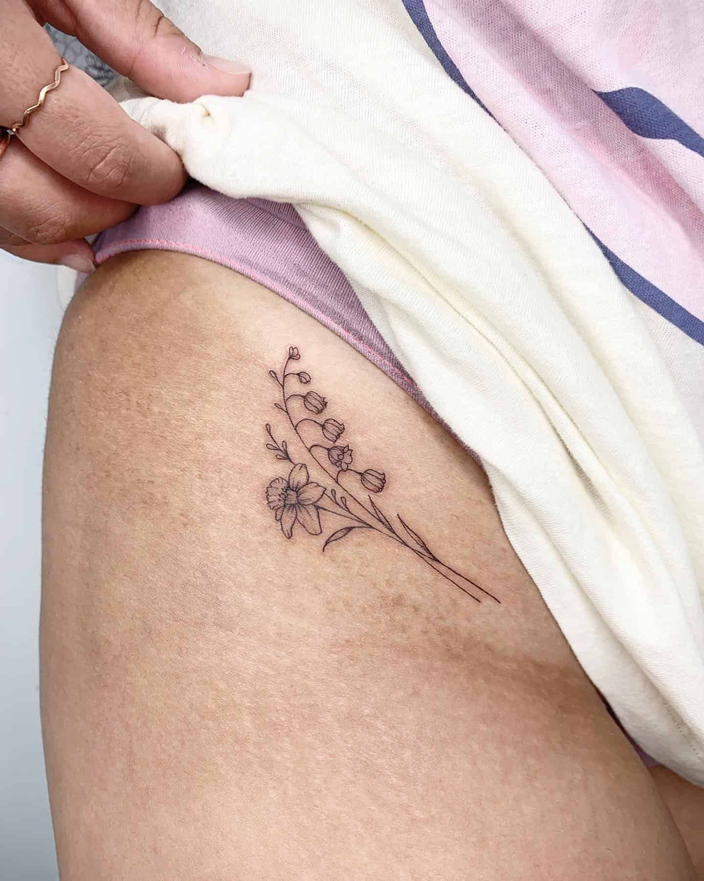 56] Cute Little Flower Tattoo: Petite Blossoms