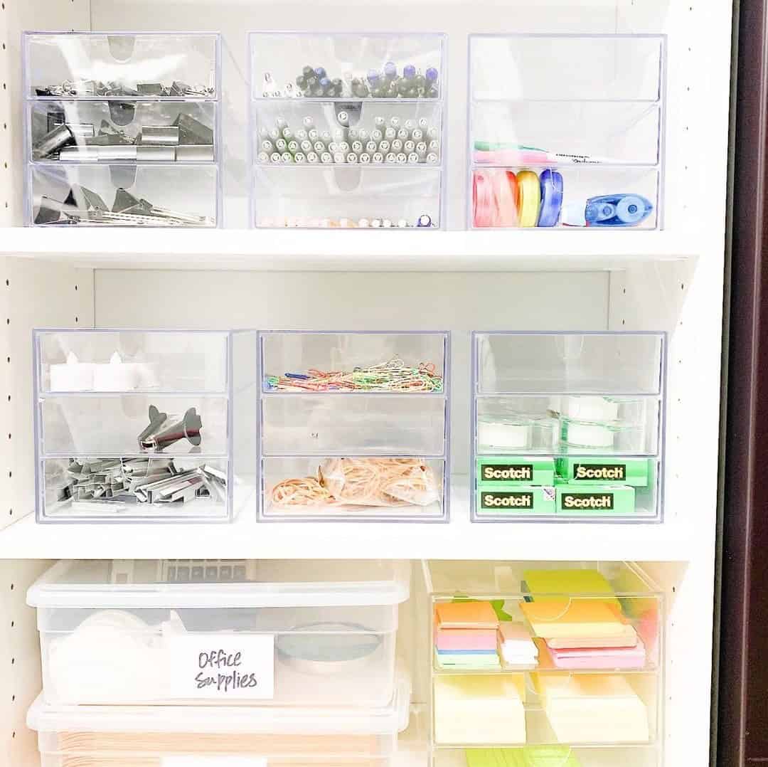 Clear Container Office Supply Station