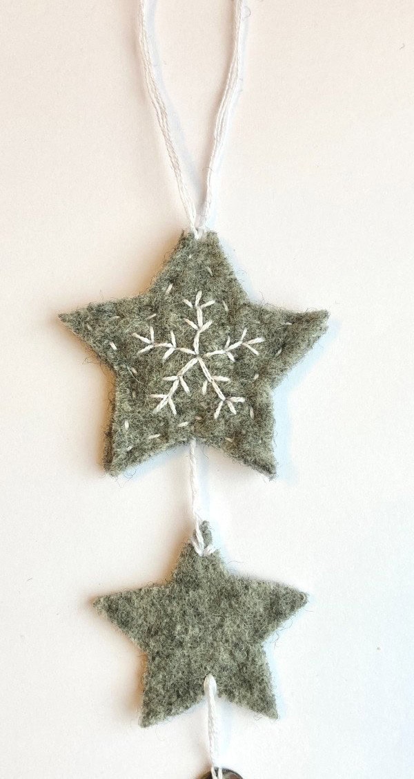 Felted Star Snowflake Ornament