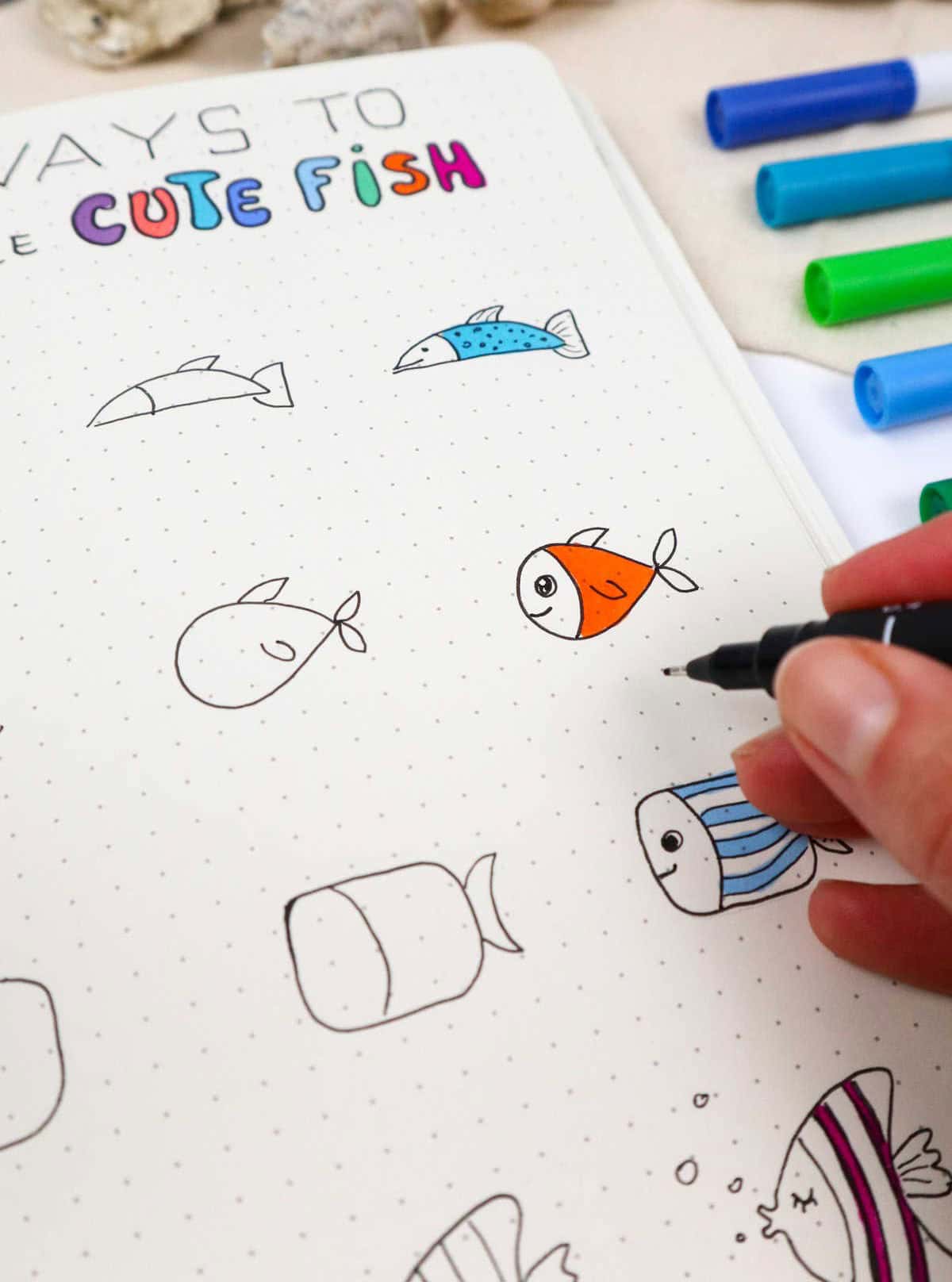 Four Ways to Draw Cute Fish