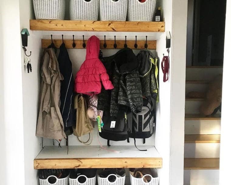 Organize Your Entry Closet with Baskets