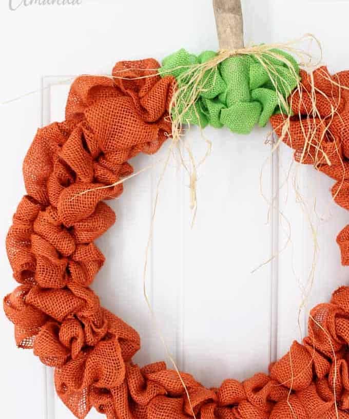 Burlap Pumpkin Wreath