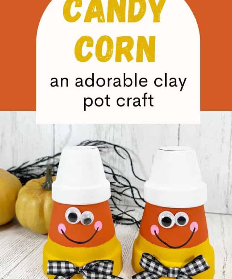 Candy Corn Clay Pot