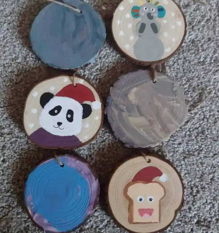 Wood Slice Christmas Ornaments