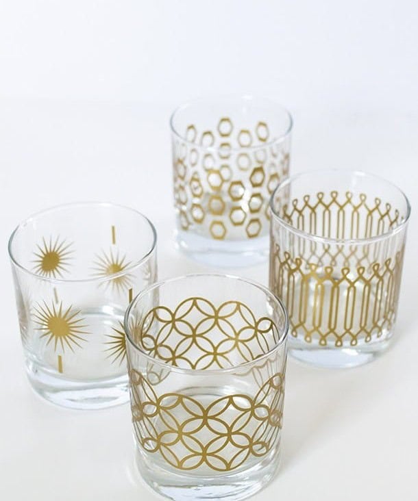 DIY Metallic Print Glassware