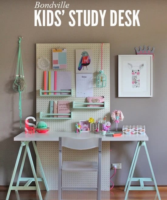 Flexible Kid’s Study Space with Pegboard