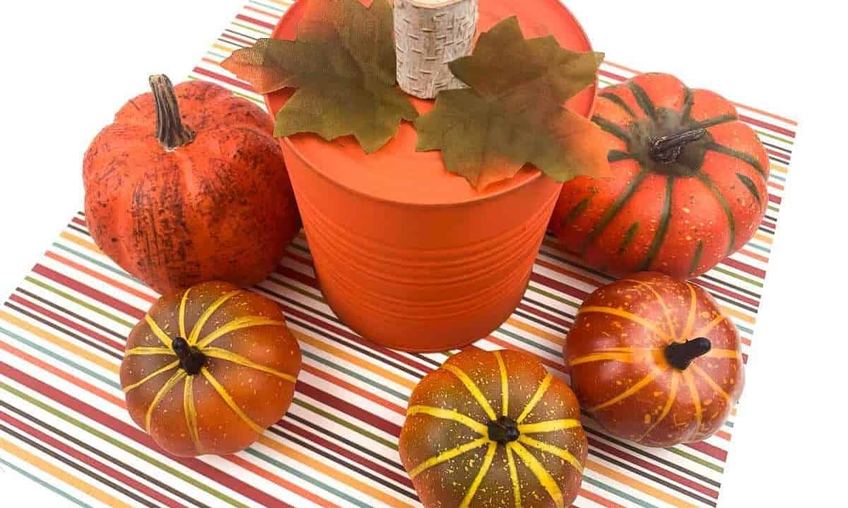 Farmhouse Style Tin Can Pumpkin