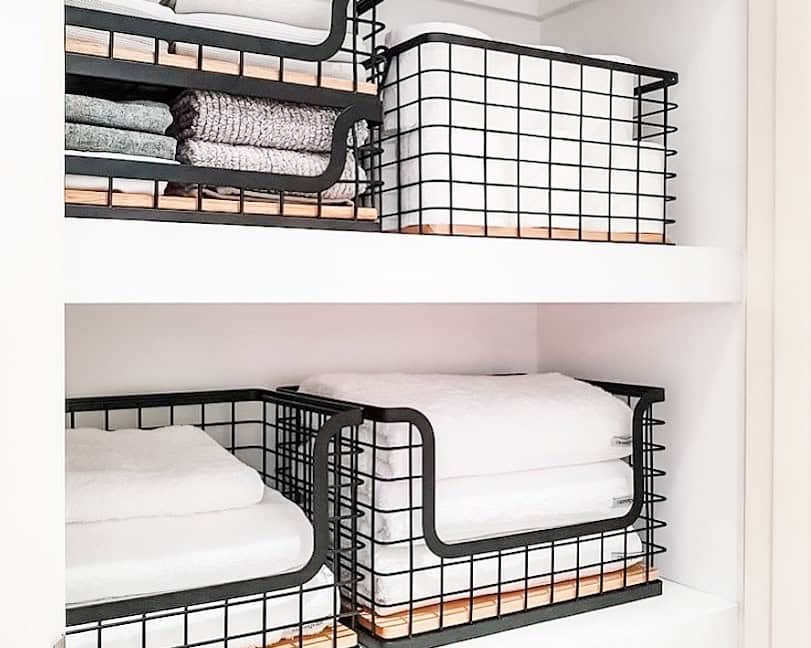 Linen Closet Wire Baskets