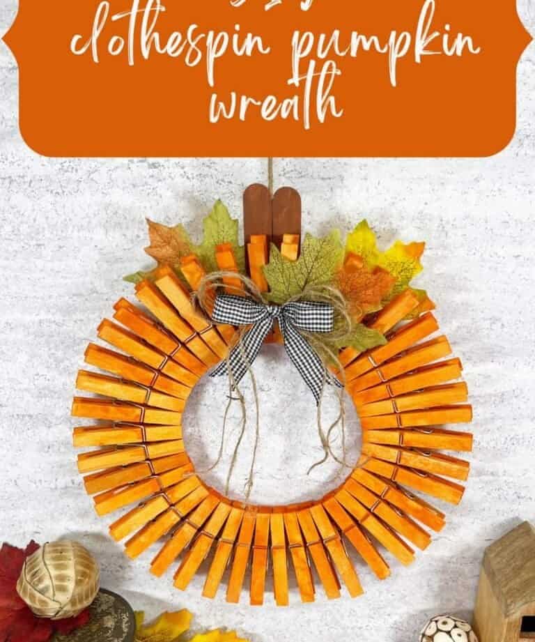 Clothespin Pumpkin Wreath