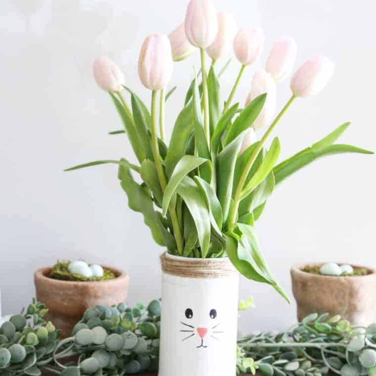 Recycled Easter Bunny Vases