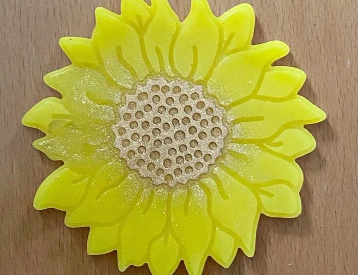 Resin Sunflower Coasters