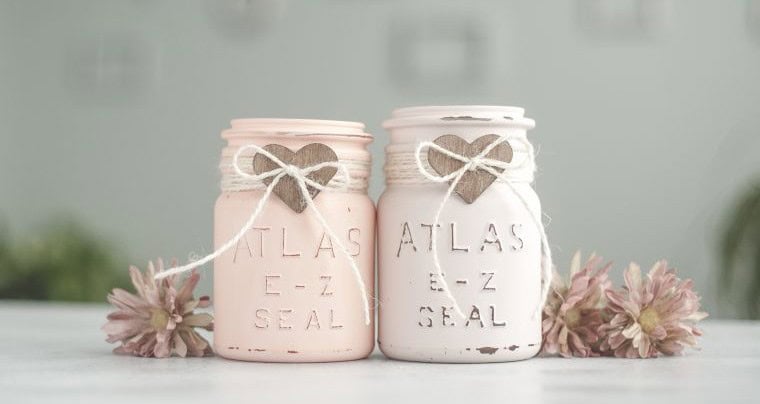 Painted Pink Valentine’s Jars