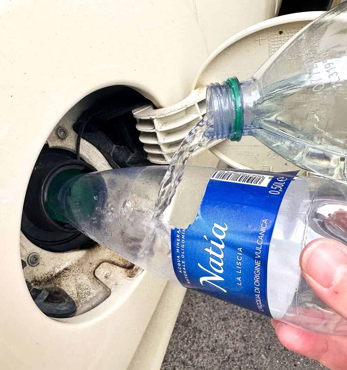 Use a Cut Bottle to Pour Gasoline Easily