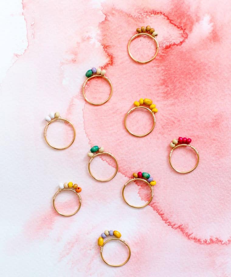 DIY Mini Beaded Rings