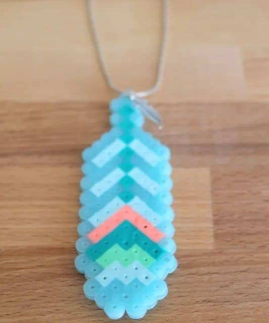 Feather Perler Bead Necklace