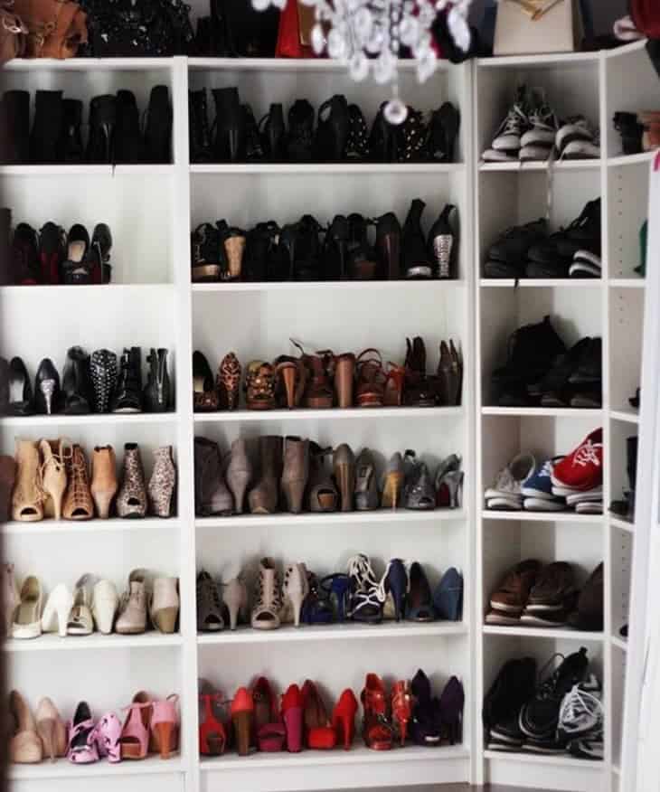 Floor-to-Ceiling Shoe Shelves