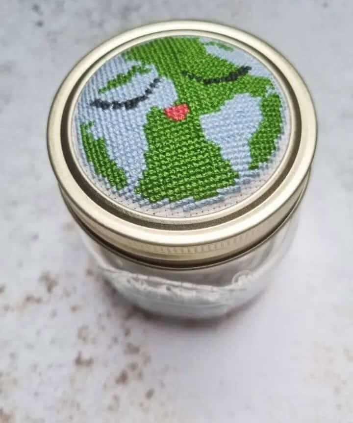 Cross Stitch Mason Jar