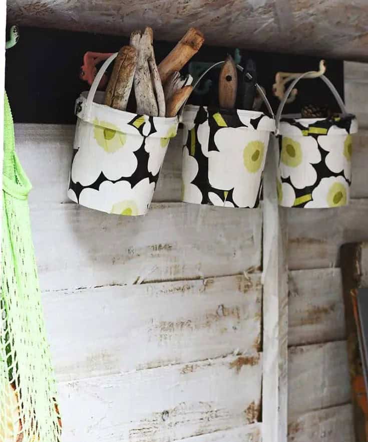 Upcycled Hanging Bucket Storage