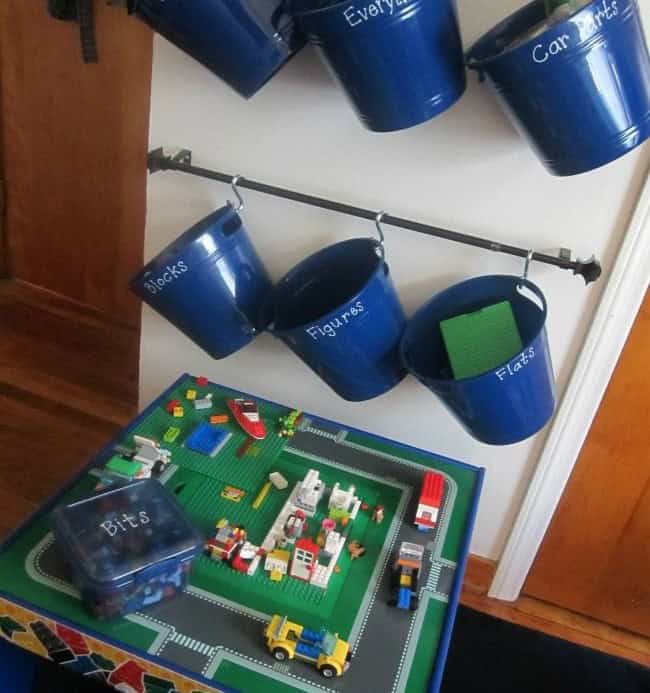 Hanging Buckets for Lego Wall Storage