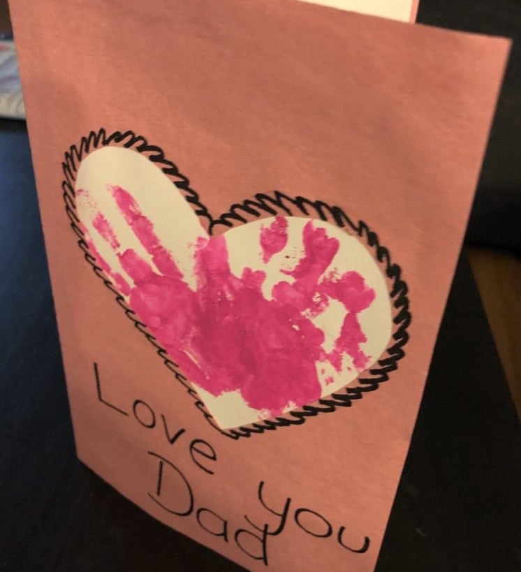 Simple DIY handprint heart card