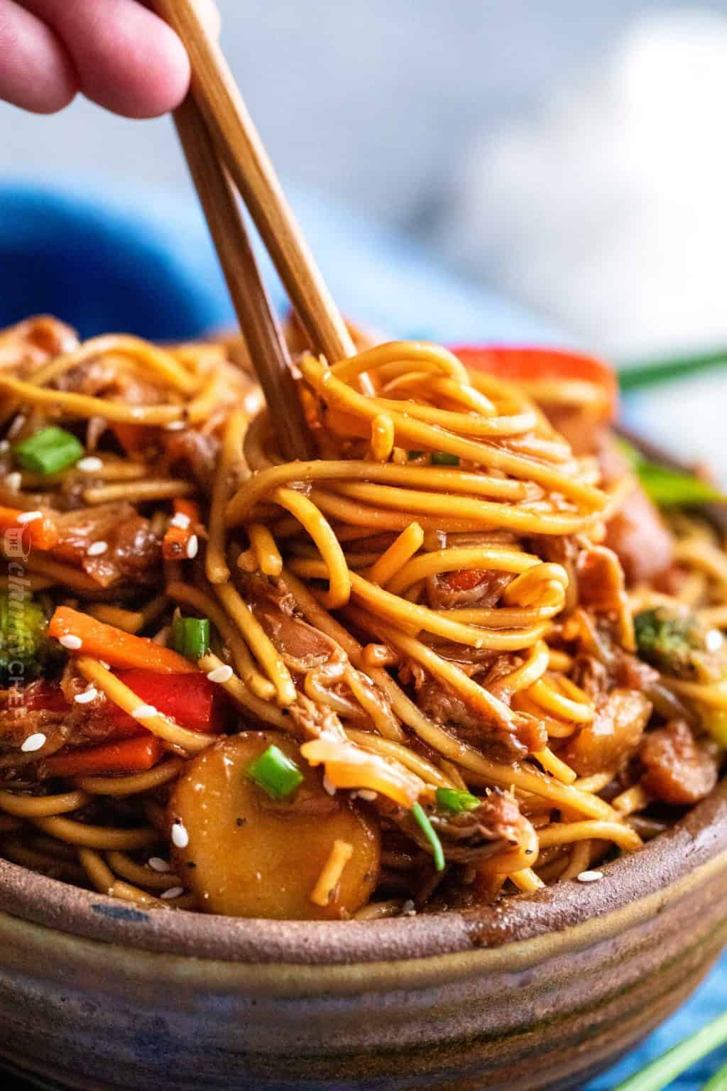 EASY CROCKPOT CHICKEN LOW MEIN